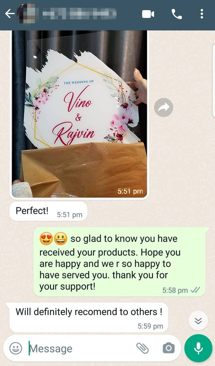 Wedding Signs Feedback