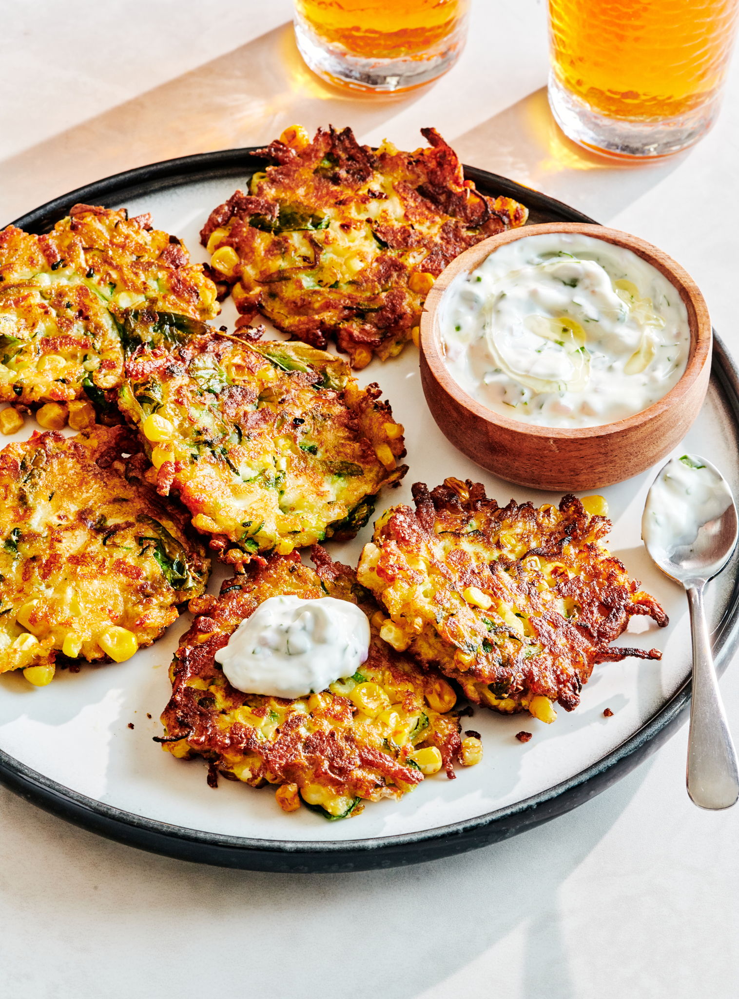 Corn, Zucchini and Halloumi Fritters | RICARDO