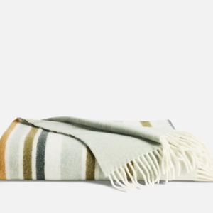 Striped Lambswool Throw Blanket