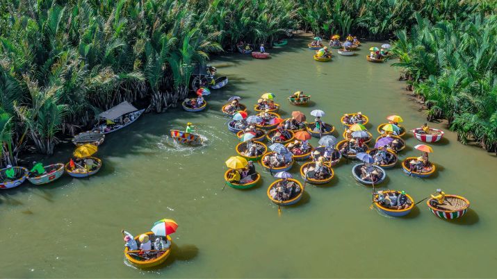 The Thu Bon River, flowing through Hoi An, not only enhances the town's picturesque setting but also serves as a vital trade route and fishing hub