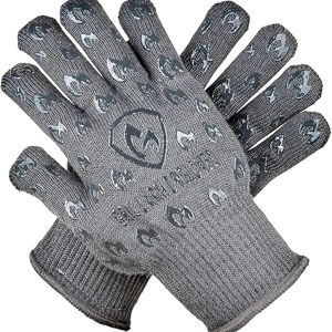 Grill Armor Oven Gloves 932°F Extreme Heat & Cut Resistant Oven Mitts with Fingers for BBQ, Cooking, Grilling, Baking – Accessory for Smoker, Cast Iron, Fire Pit, Camping, Fireplace and More
