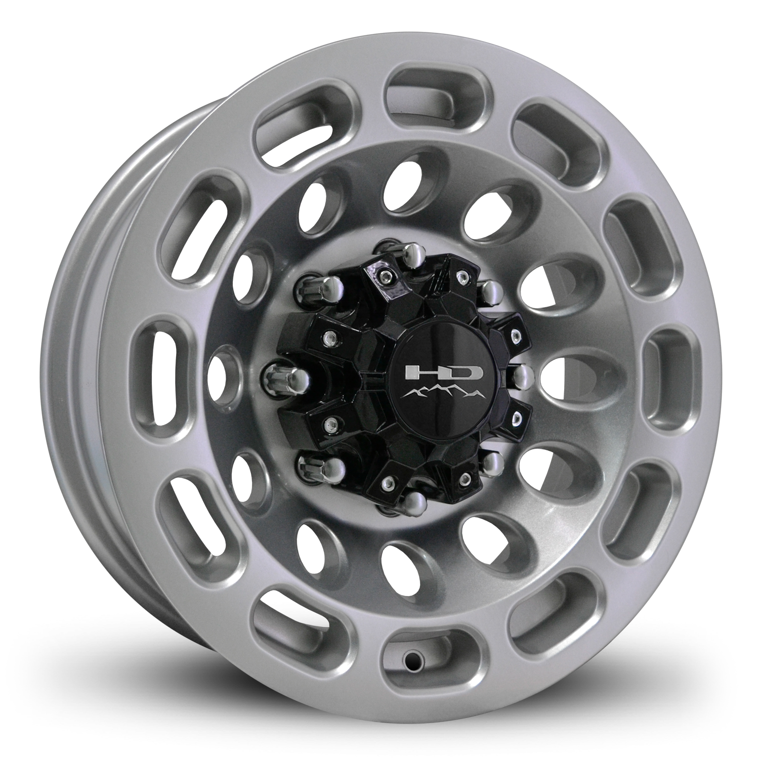 HD Off-Road Road Warrior Custom Trailer Wheels in 16x6.0 in 8 lug All Gloss Silver for Unility, Boat, Car, Construction, Horse, & RV