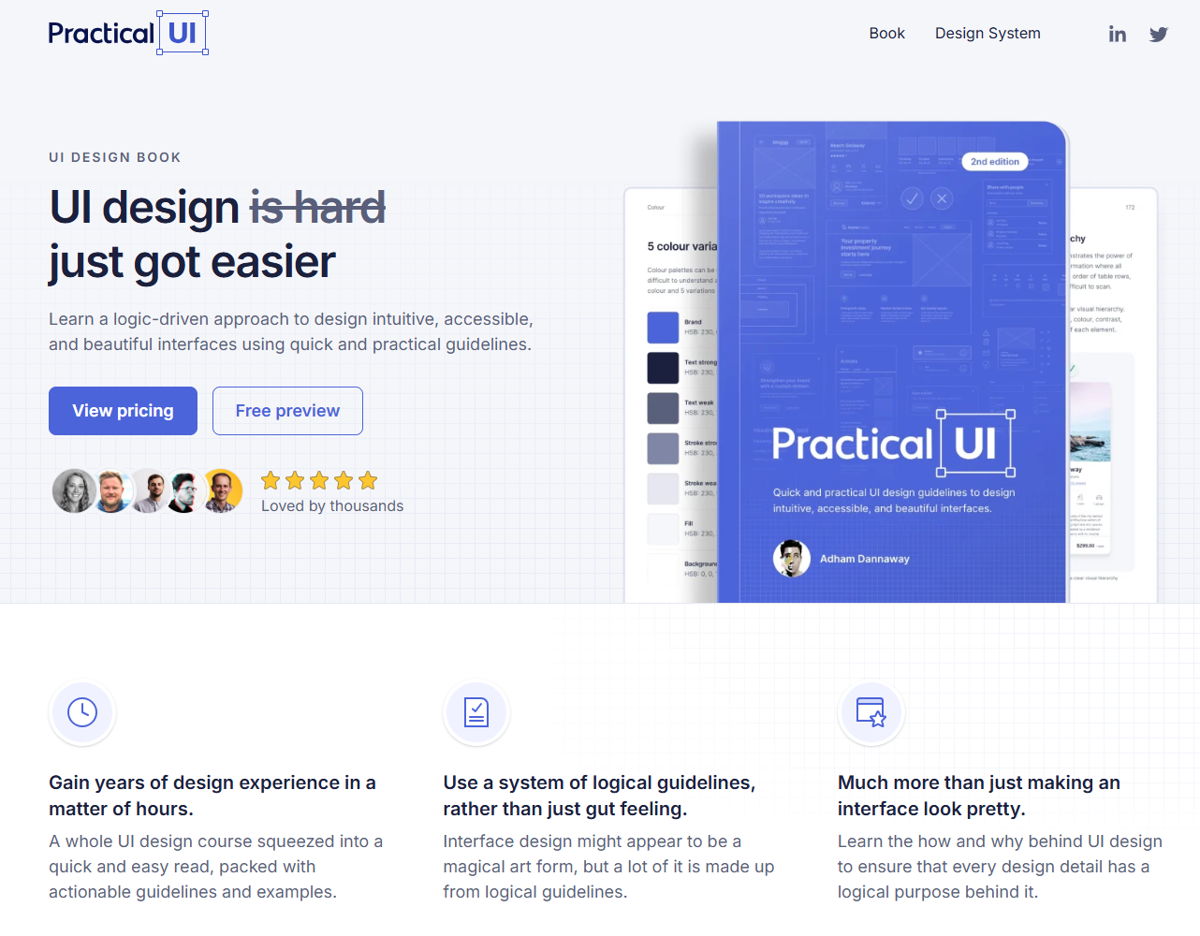 Screenshot of Practical UI, from the book websites collection.