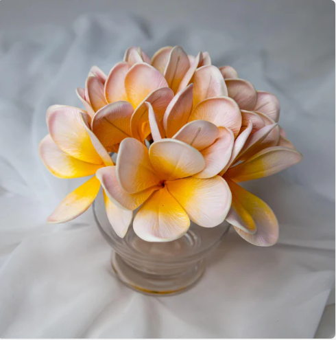 Pale Orchid Frangipani Flowerhead (6 Pack)- Realistic Artificial Flowers