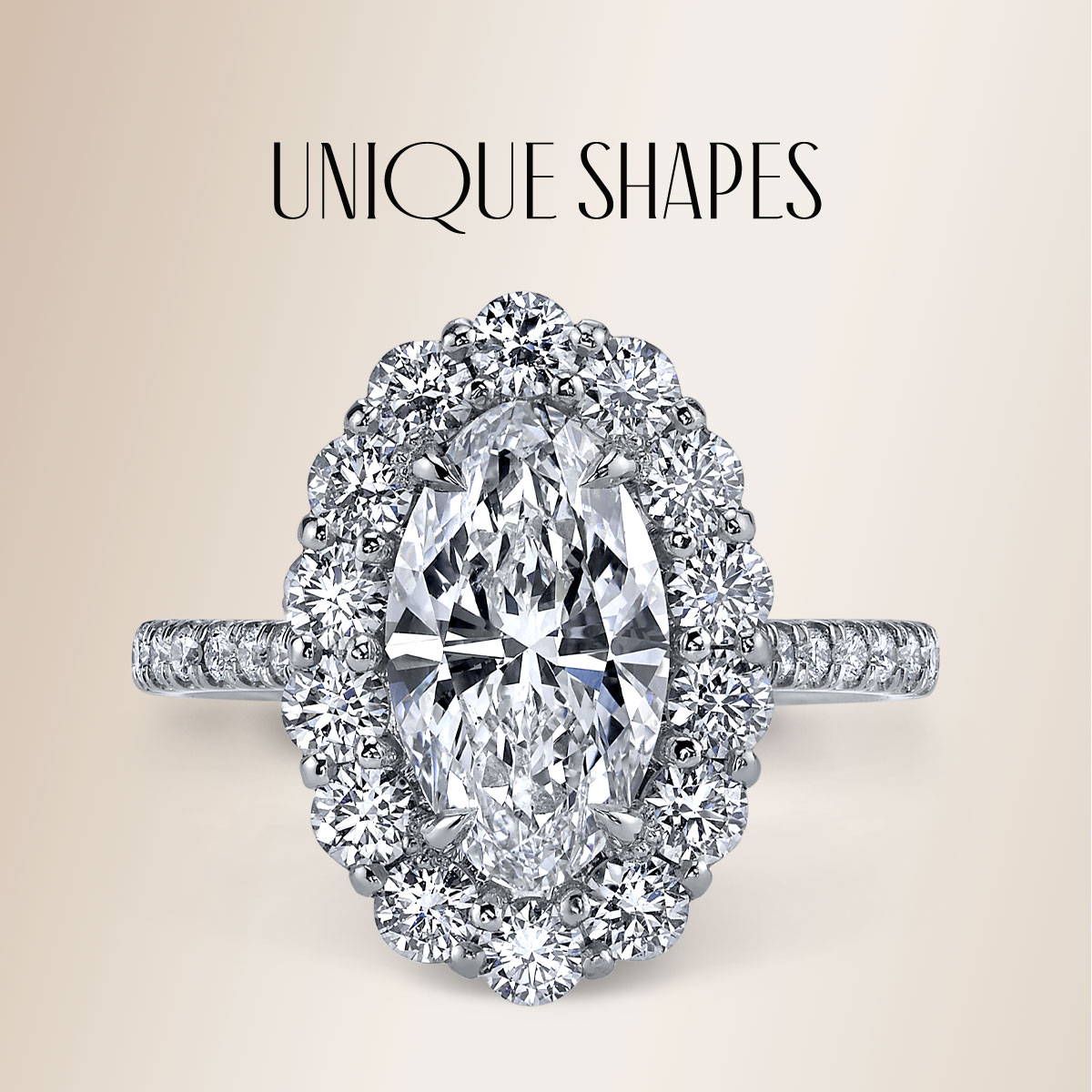 uniquely shaped diamond rings