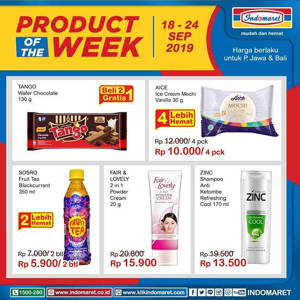 Indomaret: PROMO PRODUCT OF THE WEEK 18 – 24 September 2019 sampai 09/24/2019