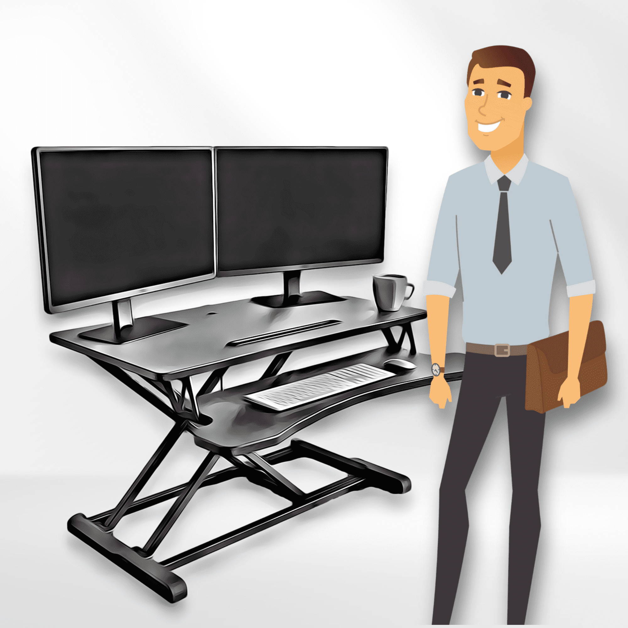 High Quality Desk Riser, Stand Up Desk, Height Adjustable Desktop