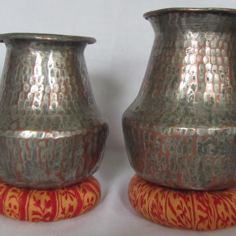 Two Indian, vintage copper, water pitchers