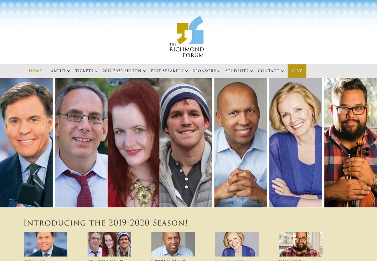 Screenshot of The Richmond Forum, from the nonprofit & charity websites collection.