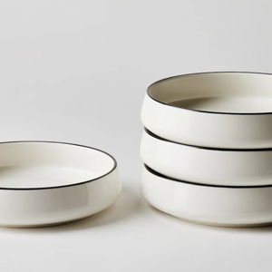 Dansk Kant Porcelain Low Bowls (black/white)
