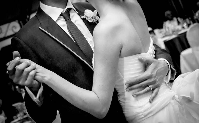 Picture of bride and groom dancing