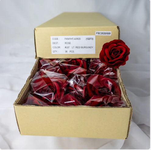 Red Velveteen Bloom - Realistic Artificial Flowers