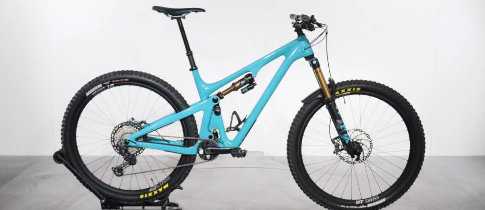 a YETI mountain bike being displayed
