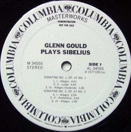 Columbia / GLENN GOULD, - Sibelius Three Sonatines, NM,...