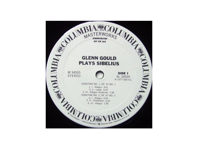 Columbia / GLENN GOULD, - Sibelius Three Sonatines, NM, White Promo Copy!