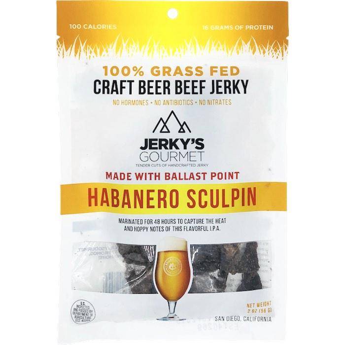 Jerky's Gourmet Ballast Point Habanero Sculpin Beef Jerky JerkyGent IPA