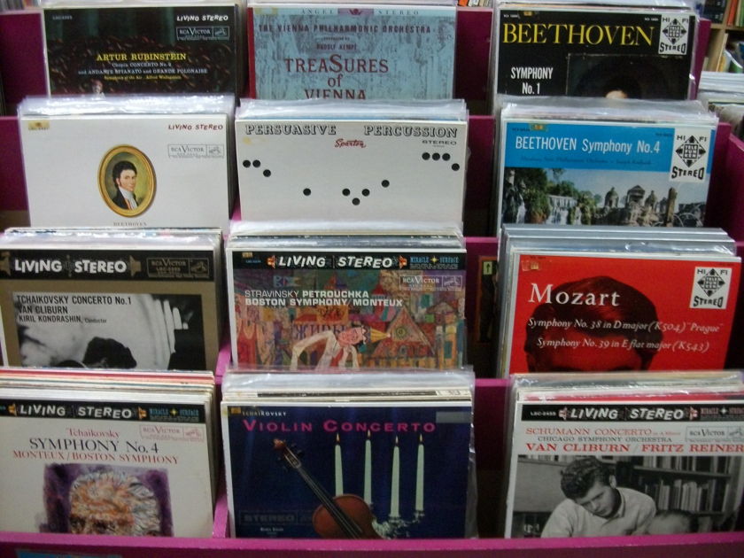 LOT OF 70 CLASSICAL LPs - Early Audiophile Stereo Pressings: London Bluebacks, RCA Living Stereo, Mercury Living Presence. GREAT CONDITION, GREAT SOUND