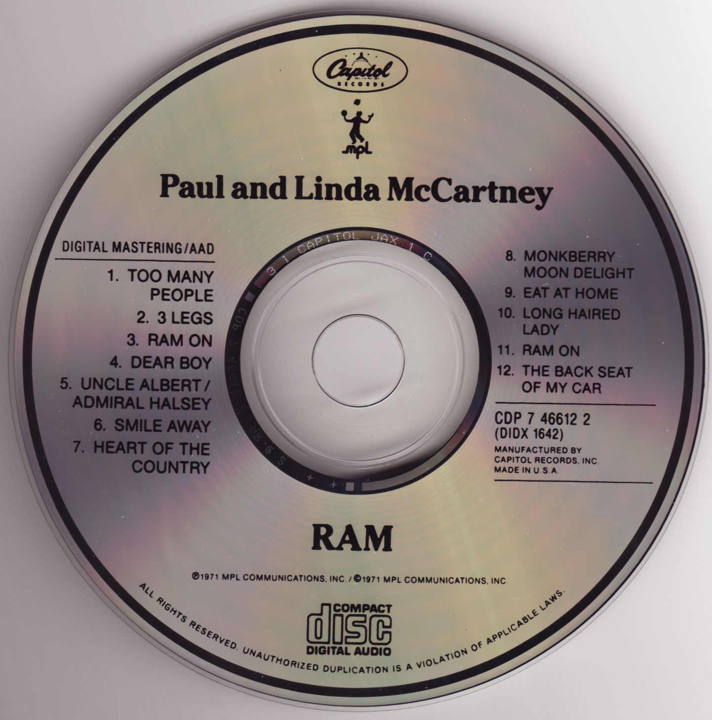 洋楽 paul mccartney ram (RARE MASTER MONO!!) RAM (Mono) - 106421 - Diverse Vinyl