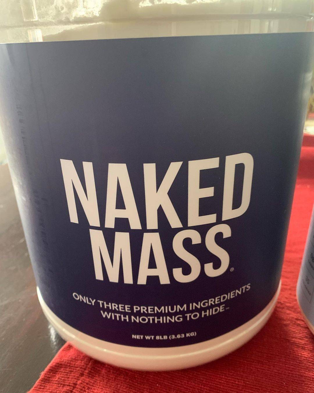 naked mass post workout on table