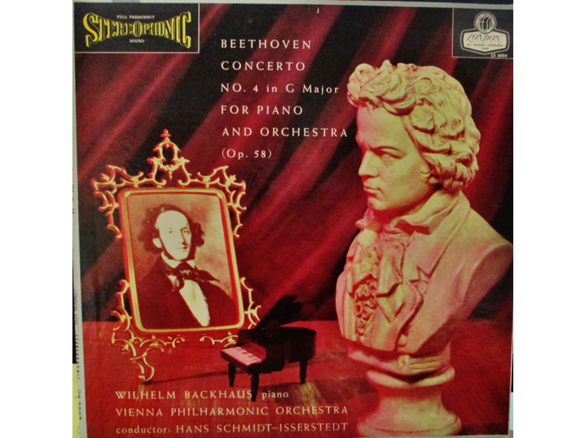 WILLIAM BACKHAUS (CLASSICAL LP) - BEETHOVEN PIANO CONCERTO NO. 4 G MAJOR (1959)  LONDON "BLUE BACK" CS 6054