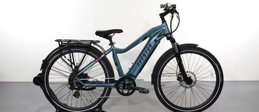 Aventon Level 2 on a stand