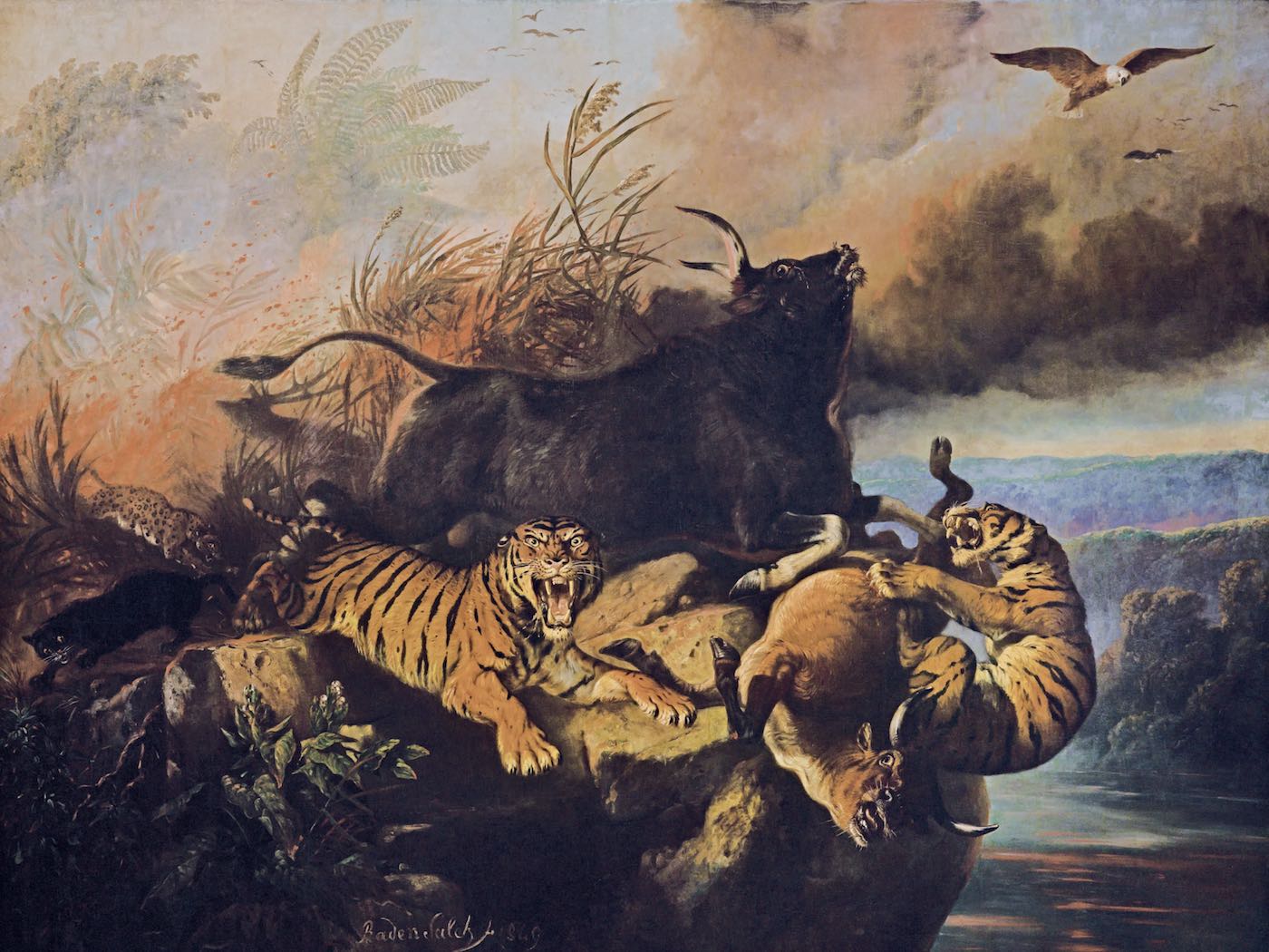 “Forest Fire” by Raden Saleh, 1849