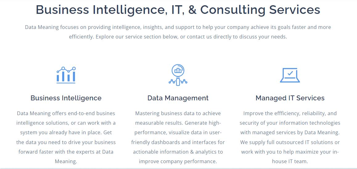 Data Meaning product / service