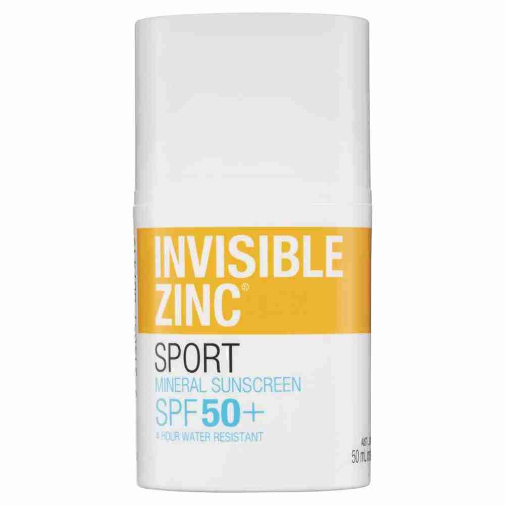 Invisible Zinc SPF 50+ Sport Mineral Sunscreen 4 Hour Water Resistant 50ml - Image 2