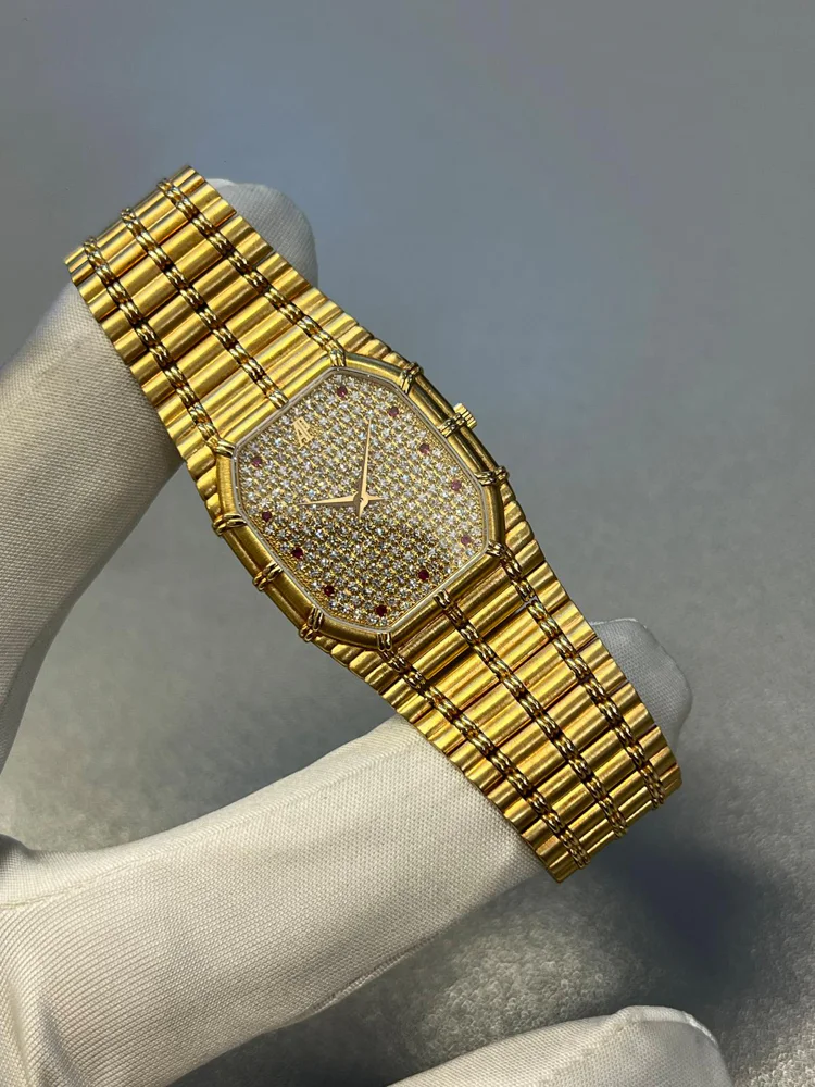 Bamboo Diamond Dial with Rubies Integrated Bracelet 17.9 cm