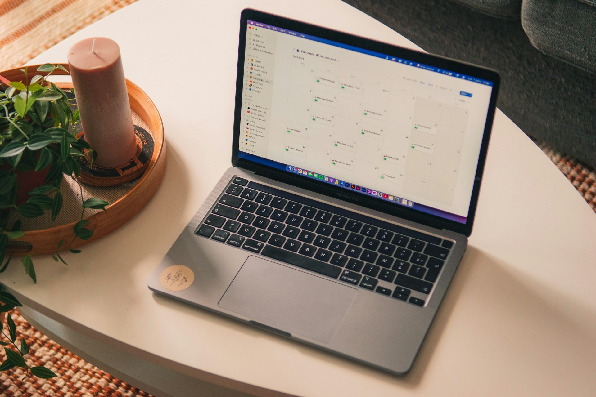 An open laptop showing a Notion page