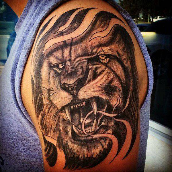 Tatouage Lion Epaule Homme