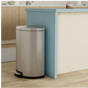 QUALIAZERO 50L/13Gal Heavy Duty Hands-Free Stainless Steel Commercial/Kitchen Step Trash Can, Fingerprint-Resistant Soft Close Lid Trashcan, 13Gal, D Shape