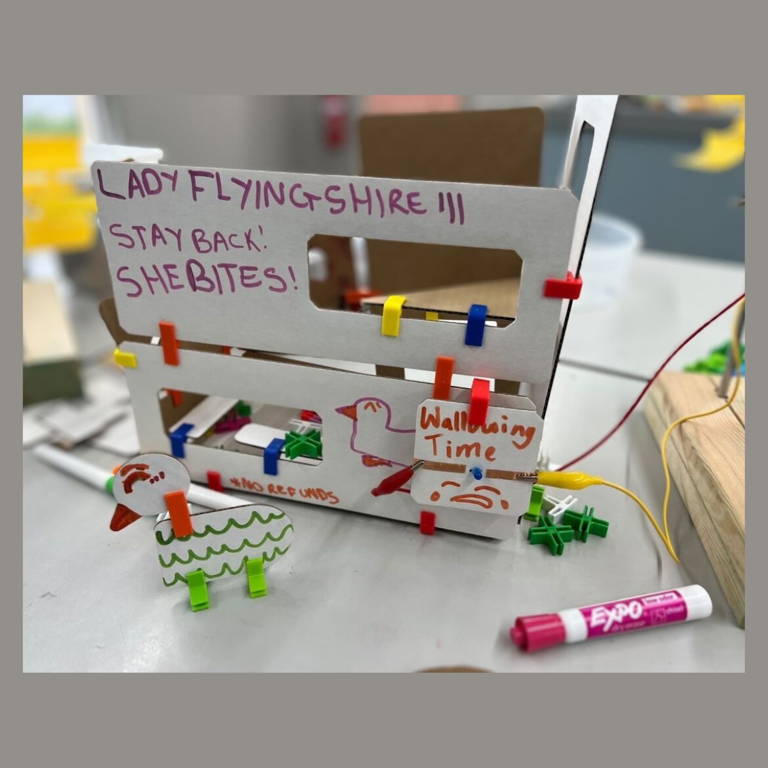 photo of zoo project  - cardboard model of a zoo structure with labels