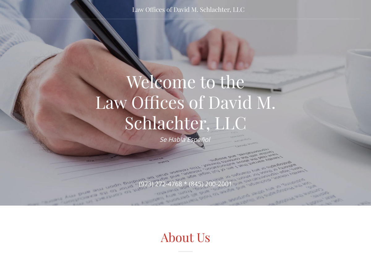 Screenshot of David M. Schlachter, LLC, from the lawyer websites collection.