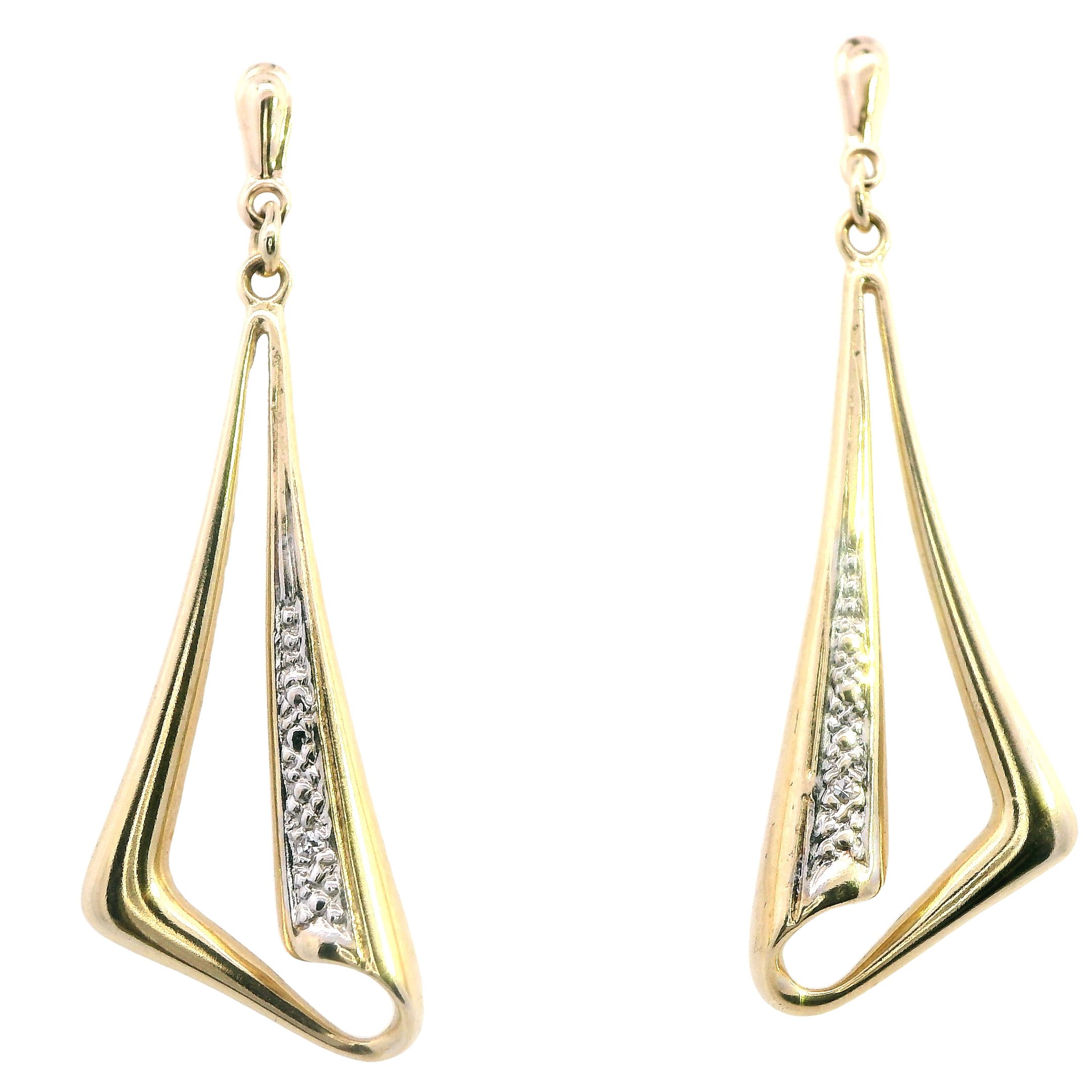 Diamond Stud Drop Earrings