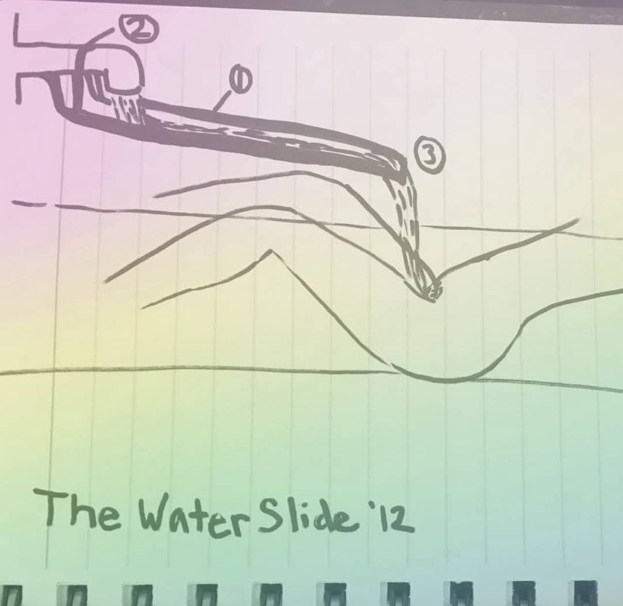 2012 hand drawing of The WaterSlyde 