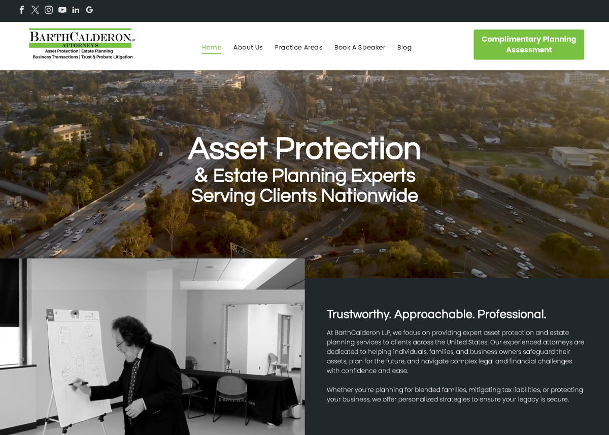 Screenshot of Barth Calderon Attorneys, from the law firm websites collection.