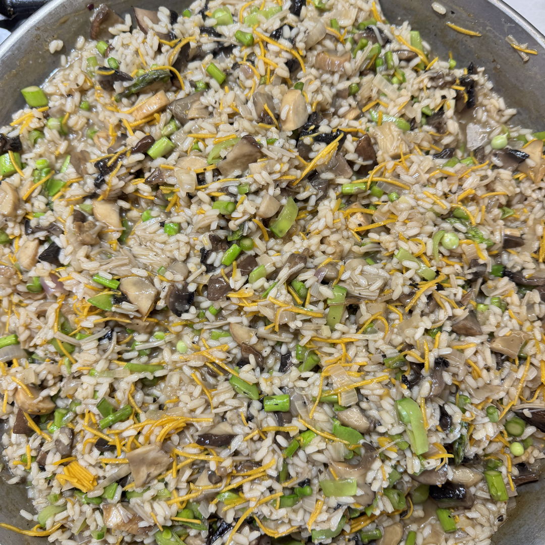Mushroom Risotto with asparagus