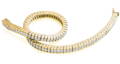 18 carat yellow gold and diamond channel set line bracelet-Pobjoy Diamonds