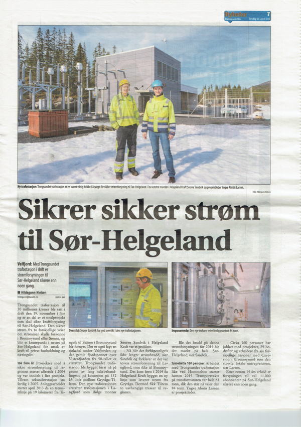 Sikrer sikker strøm til Sør-Helgeland