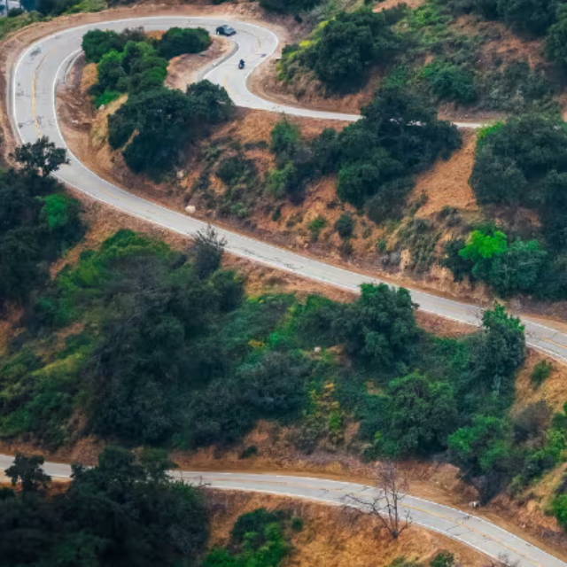 Aerial picture of road