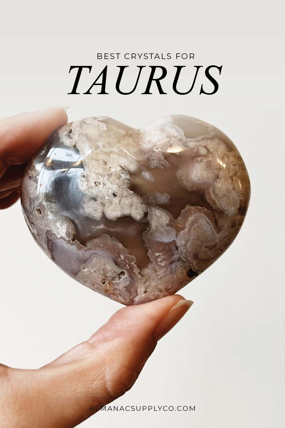 Best Taurus Crystals: Flower Agate Heart
