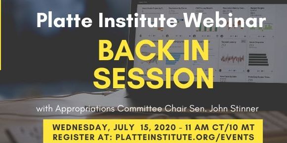 Platte Institute Webinar: Back in Session with Appropriations Committee Chair Sen. John Stinner promotional image