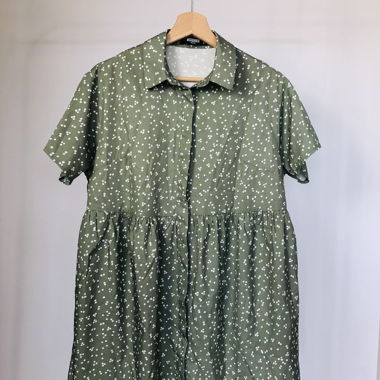 short green polka dot dress