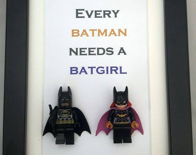 The Batman and Batwoman LEGO frame