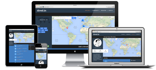 Dived.in displayed on a number of devices