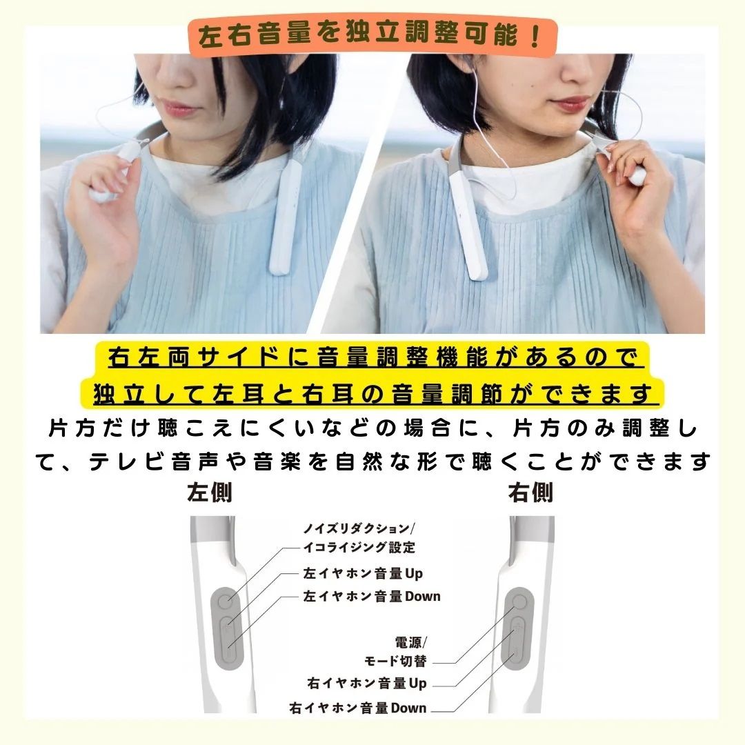 左右音量を独立調節可能