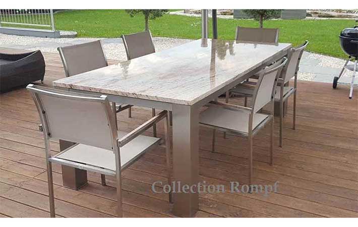 Gartentisch mit Granitplatte