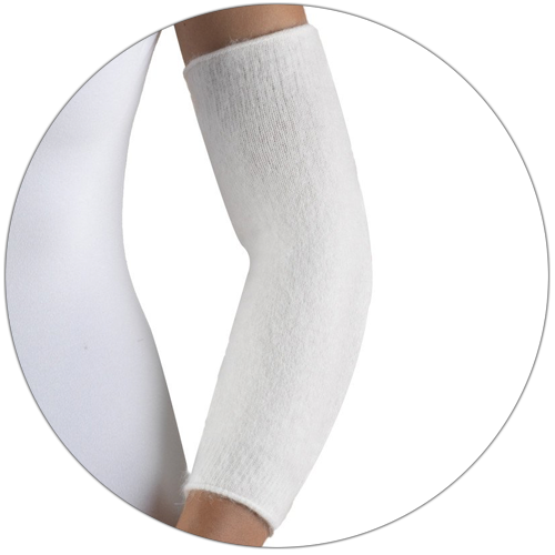 CLOSE-UP OF ANGORA ELBOW WARMER 