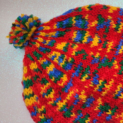 Treelines hat for children using 8 ply knitting pattern